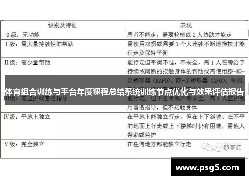 体育组合训练与平台年度课程总结系统训练节点优化与效果评估报告